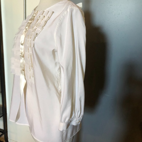 Marc by Marc Jacobs White Long Sleeve Silk Top